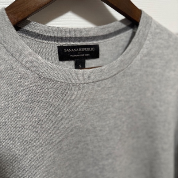 Men’s Gray Crewneck Sweater (Small) - Premium Luxe Yarn | Banana Republic - Picture 6 of 10